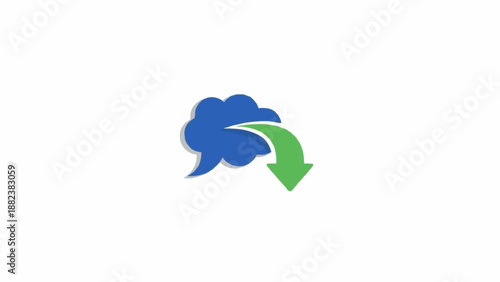 Cloud with green arrow icon.