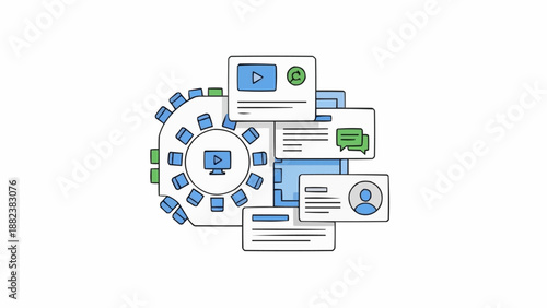 Collection of web interface wireframes.