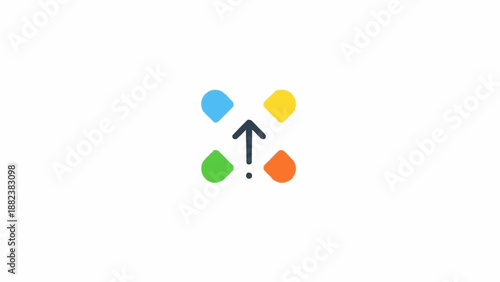 Colorful Arrow Pointing Upward Symbol.