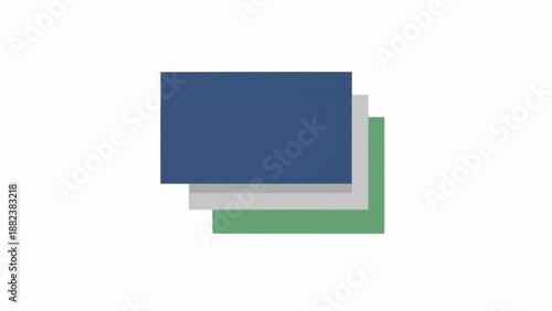 Colorful geometric shapes stacked together.