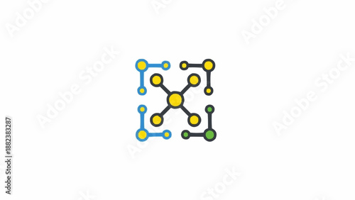 Colorful Molecular Structure Graphic Design.