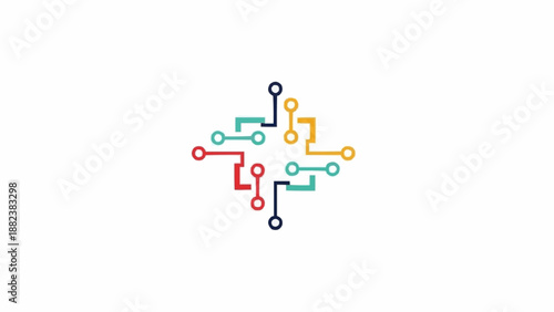 Colorful Network Connections Flow Chart.