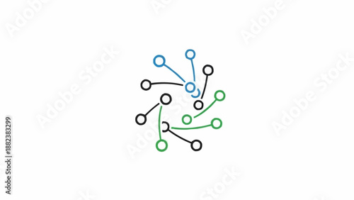 Colorful Network Connections Graphic Design.