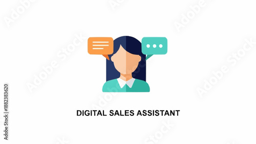 Digital sales assistant woman avatar.