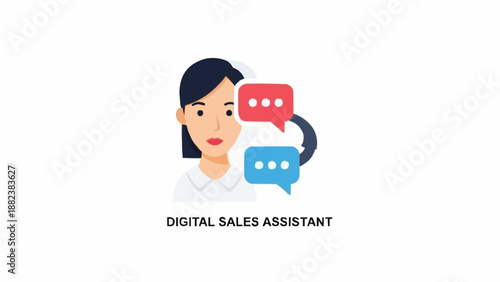 Digital sales assistant woman avatar.