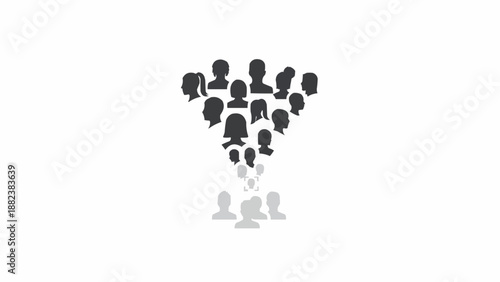 Diverse group of people icons.