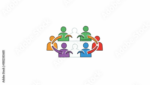 Diverse People Holding Puzzle Pieces Together.