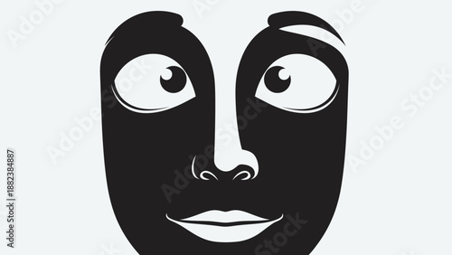 Black Comedy Tragedy Theater Mask Face.