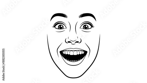 Smiling Face with Open Mouth Illustration.