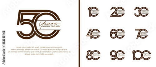 anniversary vector logo set, black color with handwriting can be use for celebration