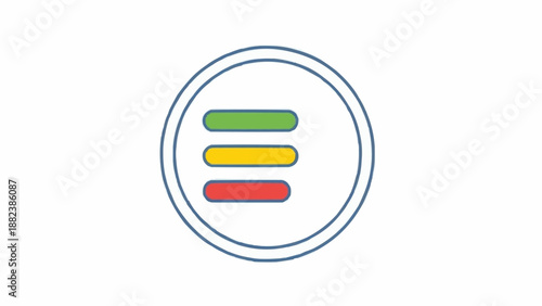 Colorful horizontal bars in circle.