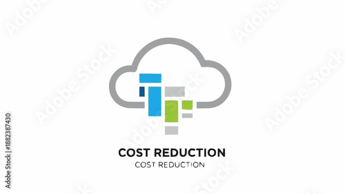 Cost Reduction Cloud Computing Logo Design.