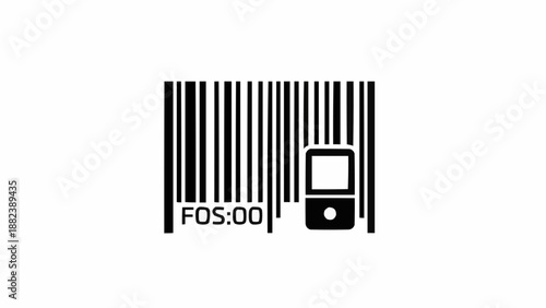 Barcode Symbol with Scanner Icon Design.