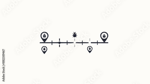 Black and white route map symbols.