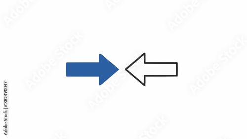 Blue and white directional arrows.