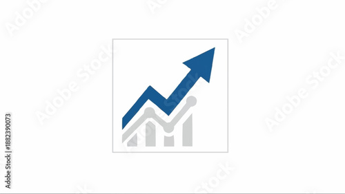 Blue Arrow Graph Showing Business Growth.