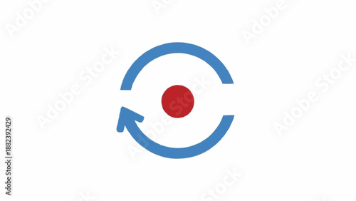Blue Circular Arrow Icon Design.