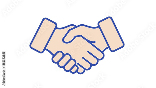 Simple Handshake Vector Icon Symbolizing Business Agreement, Partnership, and Mutual Trust for Collaboration