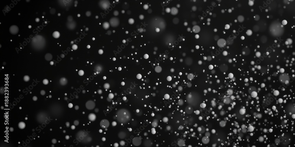 Fototapeta premium Bokeh Lights Background with White Dots on Black