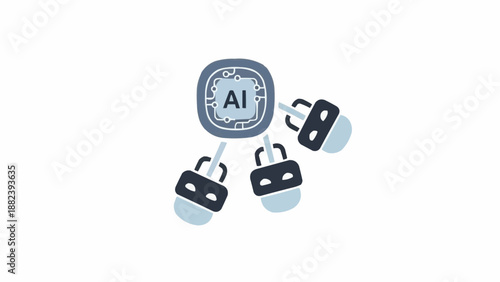 AI artificial intelligence padlock security.