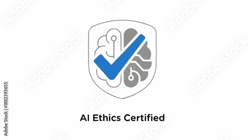 AI Ethics Certified Brain Icon.