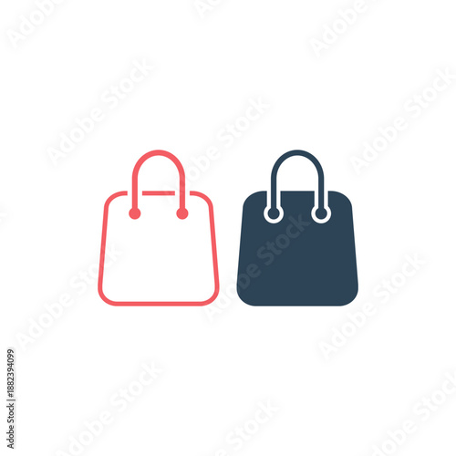 Shopping bag vector icons set