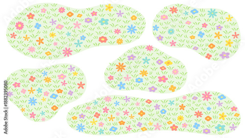 不定形の花畑の素材セット
