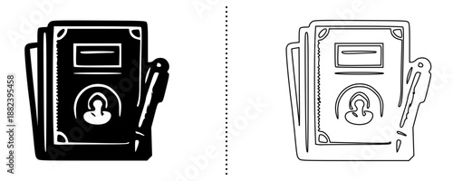 Secure documents icon with lock symbol, confidential files and data protection concept vector illustration, privacy and security document sign, solid and outline style isolated on white background