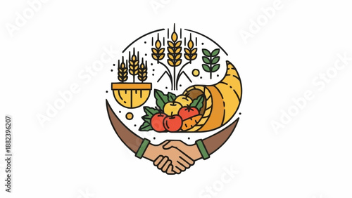 Agricultural Partnership and Abundance Illustration.