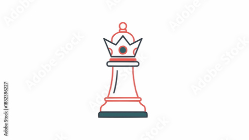 Colorful King Chess Piece Illustration.
