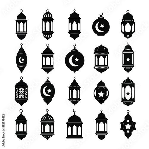 Collection of Islamic Lanterns and Symbols.
