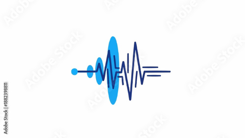 Abstract sound wave or heartbeat line illustration.
