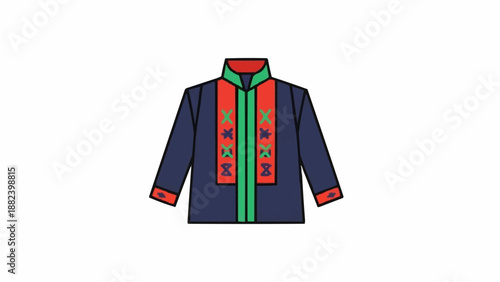 Traditional Norwegian Bunad Jacket with Vibrant Embroidery.