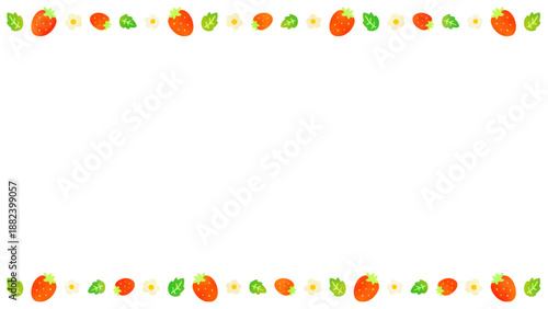 上下に苺のあしらいのあるシンプルなフレーム