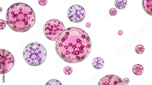 Pink and Purple Molecular Bubbles
