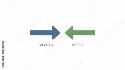 Work and Rest Arrows Indicating Balance.
