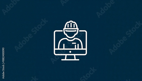 Computer engineering labor icon illustrating professional work