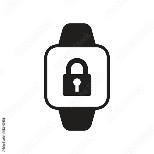 Smartwatch security lock privacy solid icon