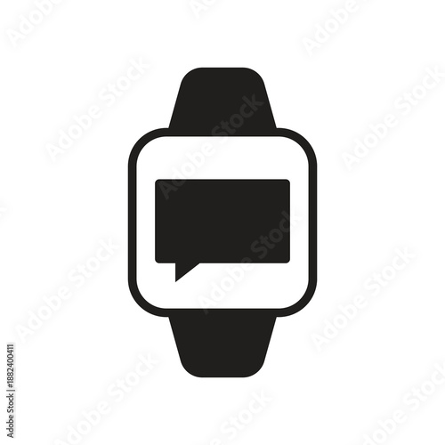 Smartwatch message chat bubble solid icon