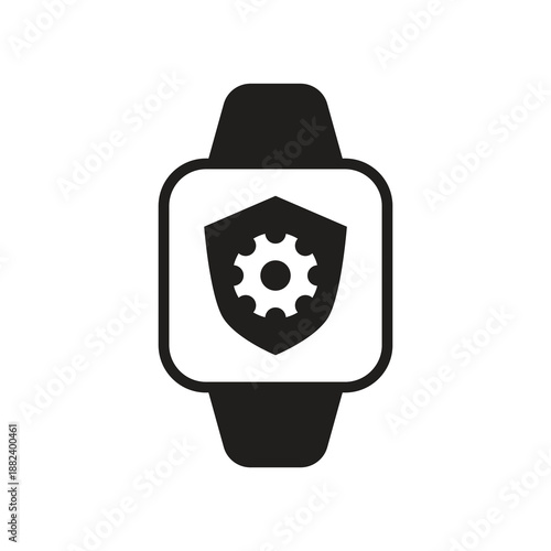 Smartwatch security settings gear solid icon