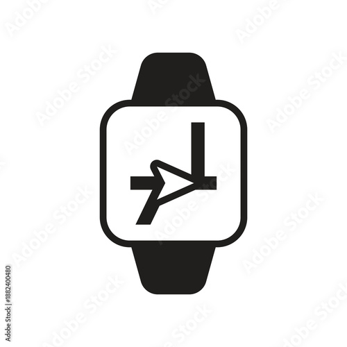 Smartwatch turn navigation arrow solid icon