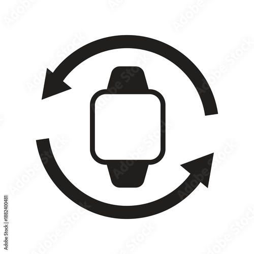 Smartwatch sync rotation arrows solid icon