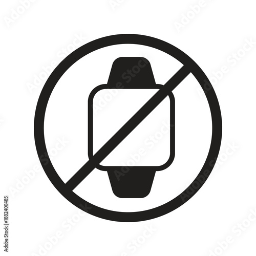 Smartwatch disabled prohibited stop solid icon