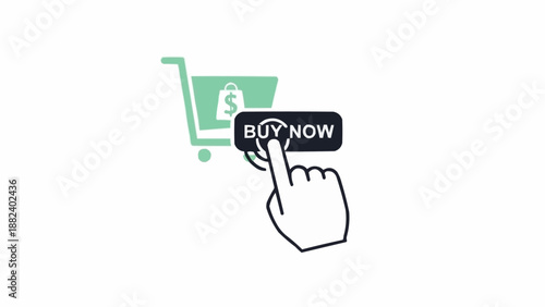 Hand Clicking Buy Now Button.