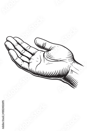 Open hand offering help support generosity concept