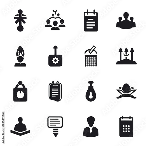 Collection of Simple Business Icons Set.