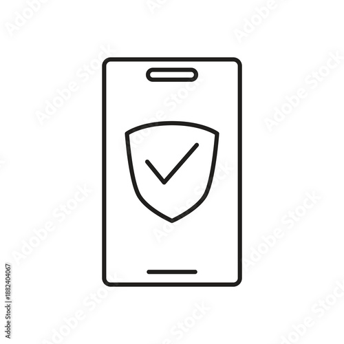 Verified security check mark shield icon