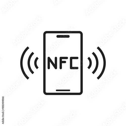 NFC mobile payment technology solid icon