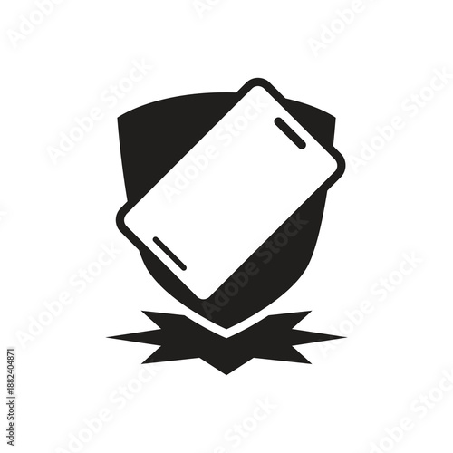 Broken screen insurance solid shield icon