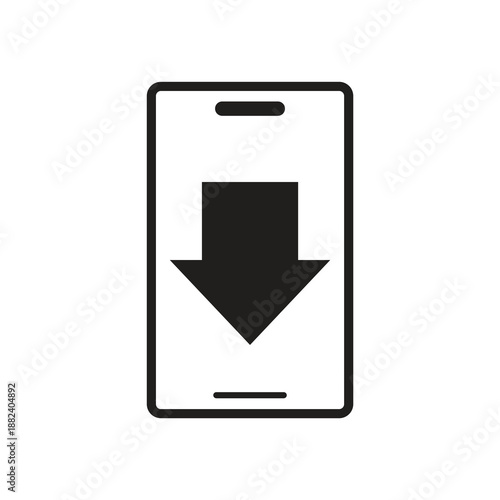 Mobile download arrow solid transfer icon